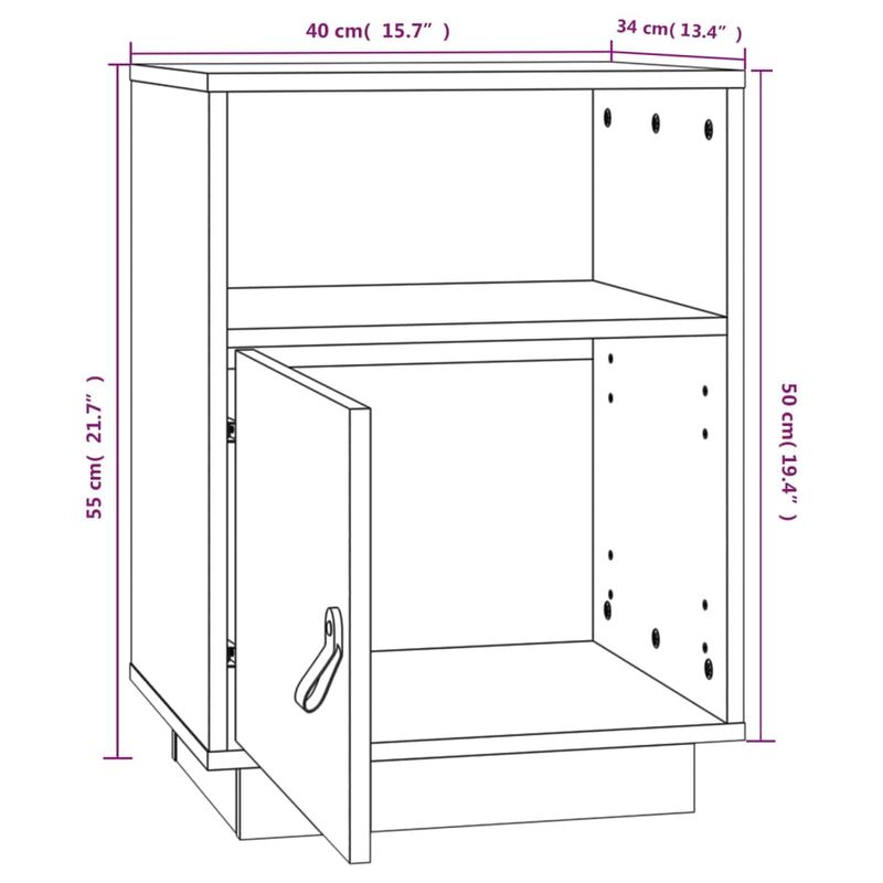 Casa si Gradina - Mobilier - Comode si corpuri - Noptiere - Noptiera, 2 buc, maro miere, 40x34x55 cm, lemn masiv de pin - Infinity.ro