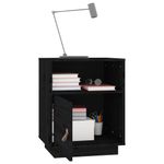 Casa si Gradina - Mobilier - Comode si corpuri - Noptiere - Noptiera, 2 buc., negru, 40x34x55 cm, lemn masiv de pin - Infinity.ro
