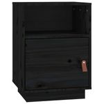 Casa si Gradina - Mobilier - Comode si corpuri - Noptiere - Noptiera, 2 buc., negru, 40x34x55 cm, lemn masiv de pin - Infinity.ro