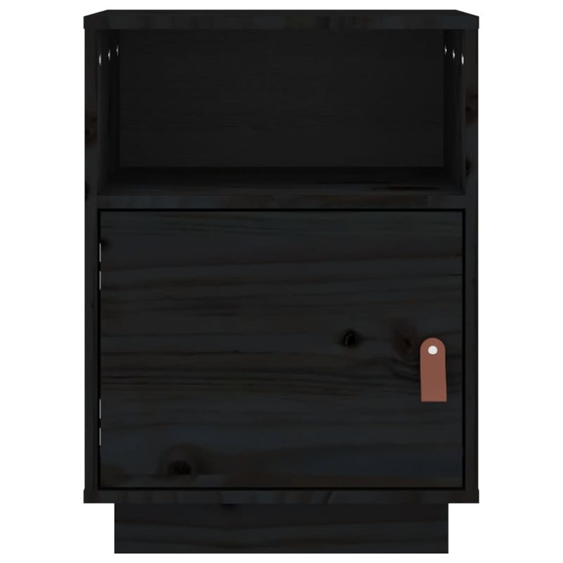 Casa si Gradina - Mobilier - Comode si corpuri - Noptiere - Noptiera, 2 buc., negru, 40x34x55 cm, lemn masiv de pin - Infinity.ro