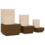 Casa si Gradina/Mobilier/Dulapuri si sifoniere/Dulapuri - Cutii de depozitare cu capace 3 buc. maro miere lemn masiv pin - Infinity.ro