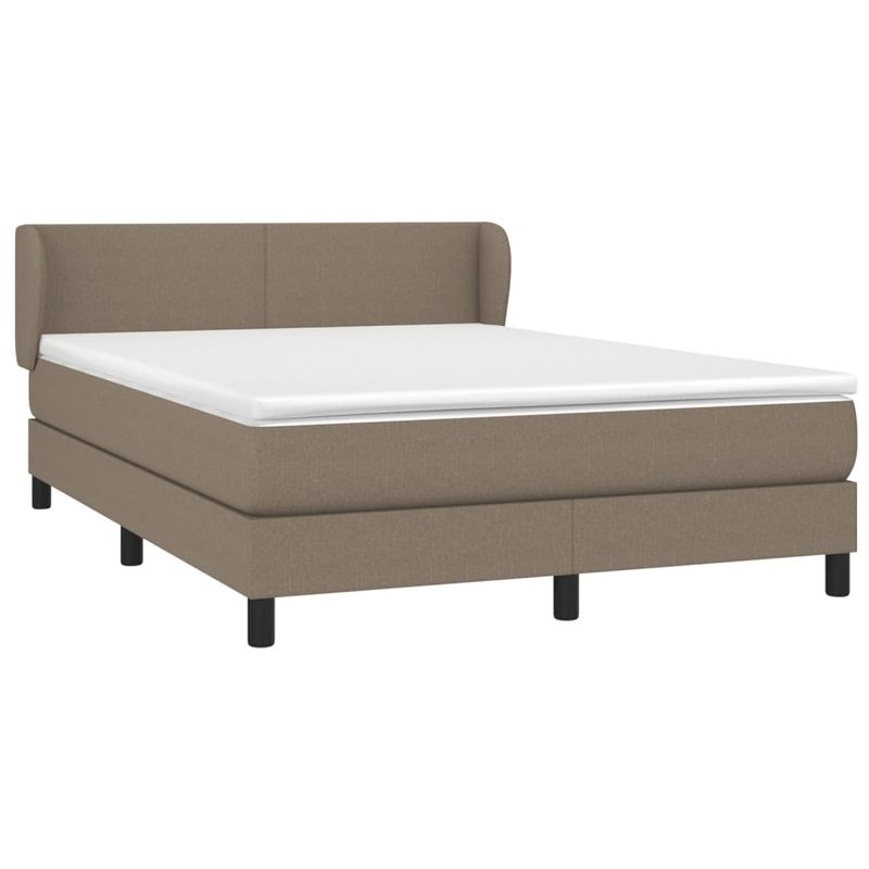 Casa si Gradina - Mobilier - Paturi si accesorii - Paturi - Pat continental cu saltea gri taupe 140x200 cm material textil - Infinity.ro