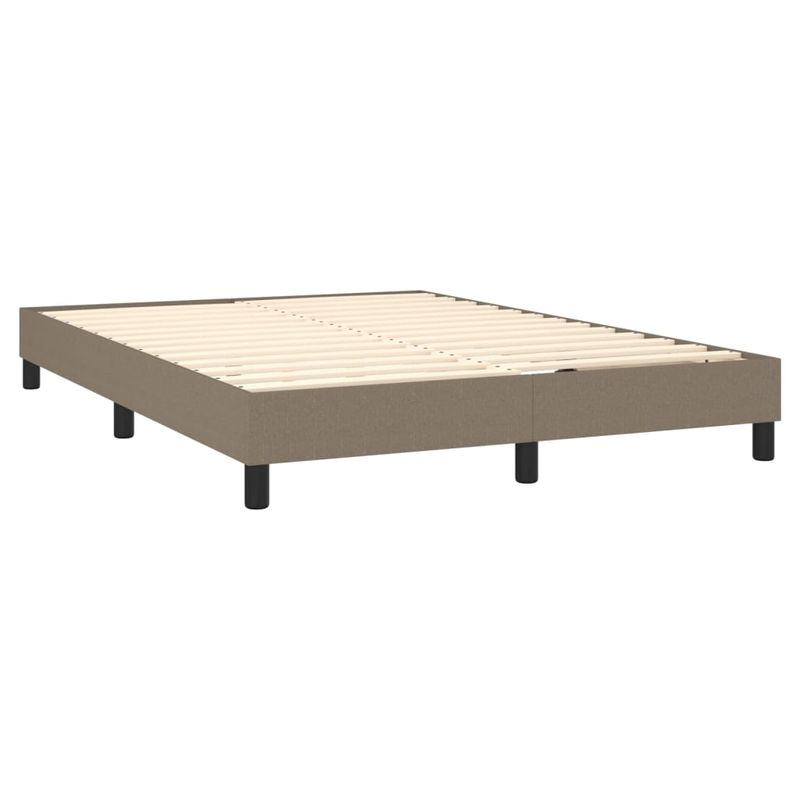 Casa si Gradina - Mobilier - Paturi si accesorii - Paturi - Pat continental cu saltea gri taupe 140x200 cm material textil - Infinity.ro
