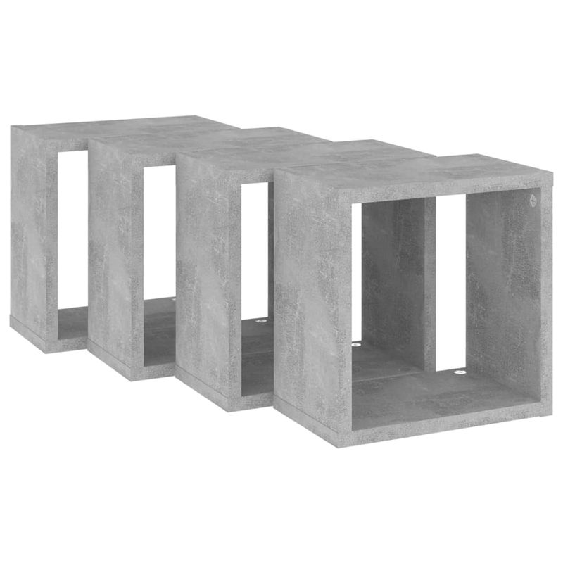 Casa si Gradina - Mobilier - Biblioteci si rafturi - Rafturi - Rafturi de perete cub, 4 buc., gri beton, 26x15x26 cm - Infinity.ro