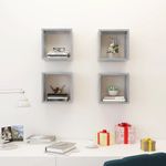 Casa si Gradina - Mobilier - Biblioteci si rafturi - Rafturi - Rafturi de perete cub, 4 buc., gri beton, 26x15x26 cm - Infinity.ro