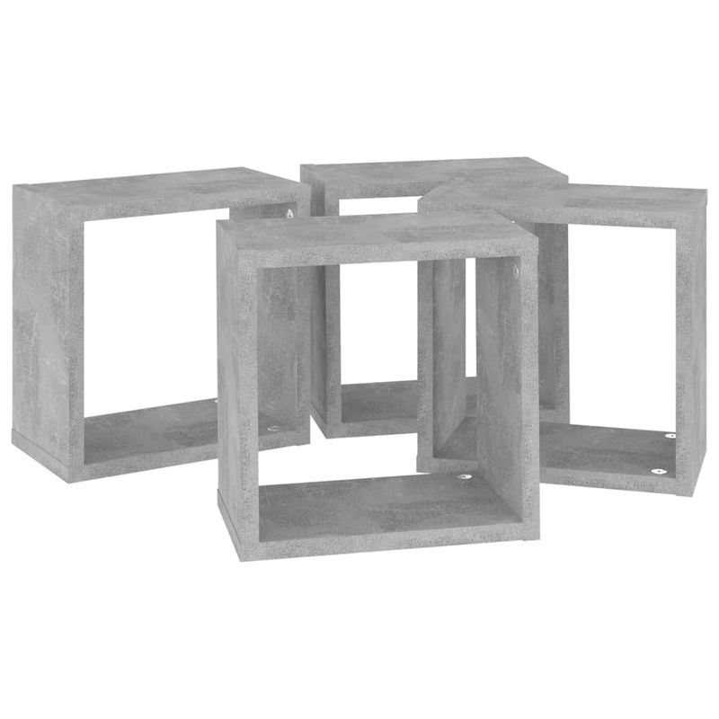 Casa si Gradina - Mobilier - Biblioteci si rafturi - Rafturi - Rafturi de perete cub, 4 buc., gri beton, 26x15x26 cm - Infinity.ro