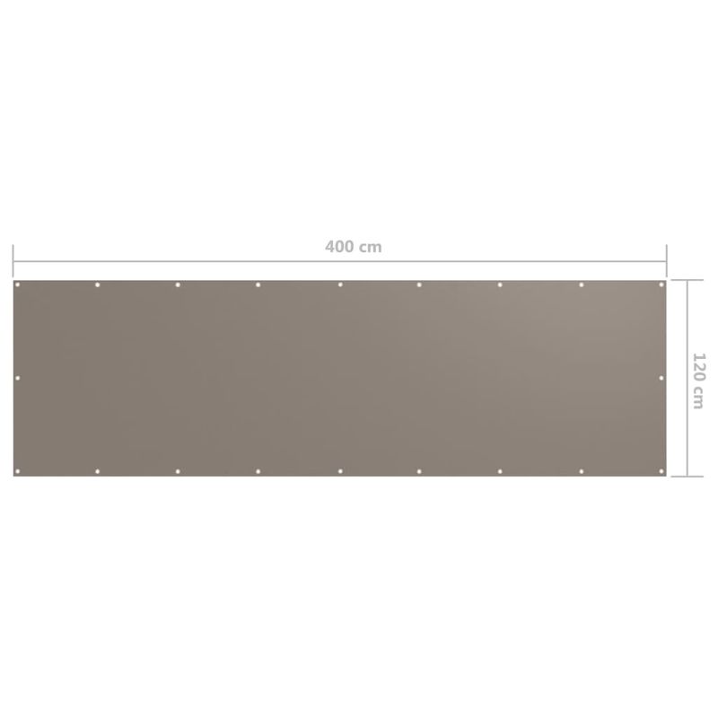 Casa si Gradina - Gradina si terasa - Umbrele si pavilioane - Umbrele - Prelata balcon, gri taupe, 120x400 cm, tesatura oxford - Infinity.ro