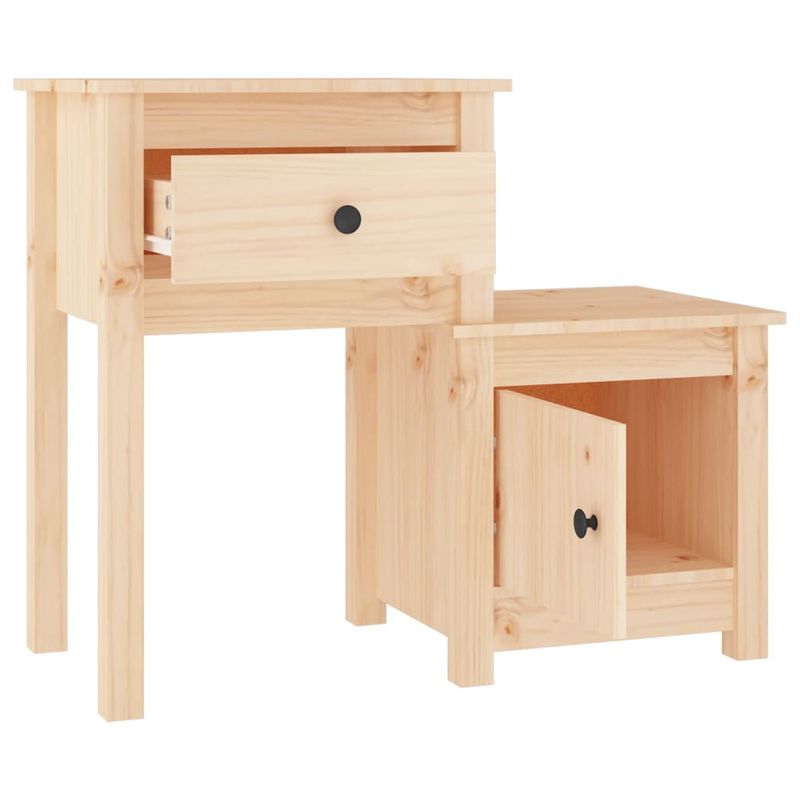 Casa si Gradina - Mobilier - Comode si corpuri - Noptiere - Noptiera, 2 buc., 79,5x38x65,5 cm, lemn masiv de pin - Infinity.ro
