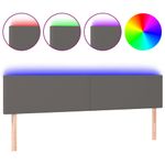 Casa si Gradina - Mobilier - Paturi si accesorii - Accesorii paturi - Tablie de pat cu LED, gri, 180x5x78/88 cm, piele ecologica - Infinity.ro