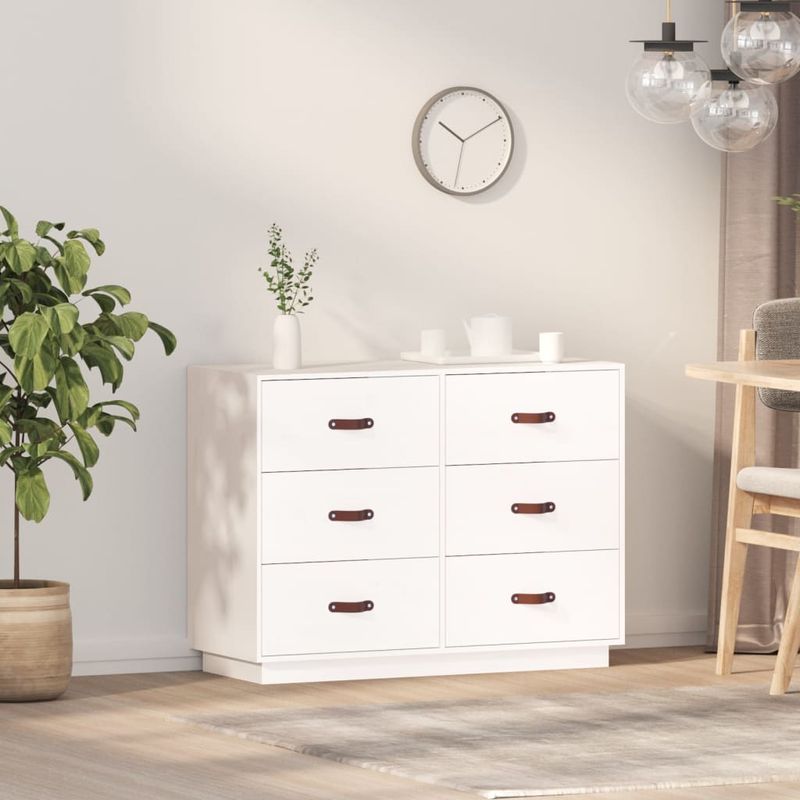 Casa si Gradina - Mobilier - Comode si corpuri - Comode - Servanta, alb, 100x40x75 cm, lemn masiv de pin - Infinity.ro