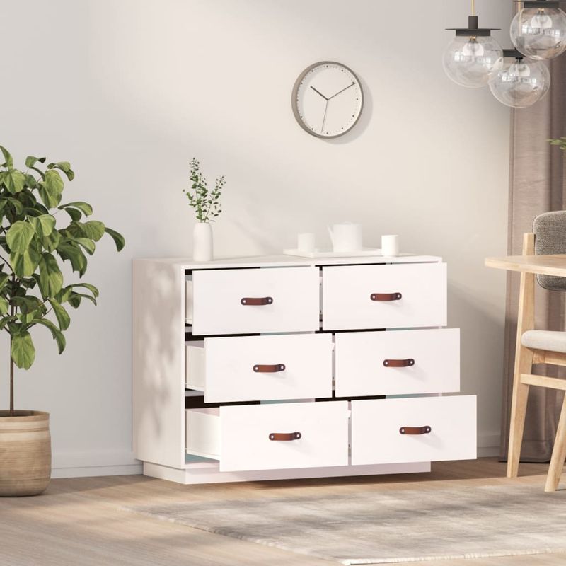 Casa si Gradina - Mobilier - Comode si corpuri - Comode - Servanta, alb, 100x40x75 cm, lemn masiv de pin - Infinity.ro