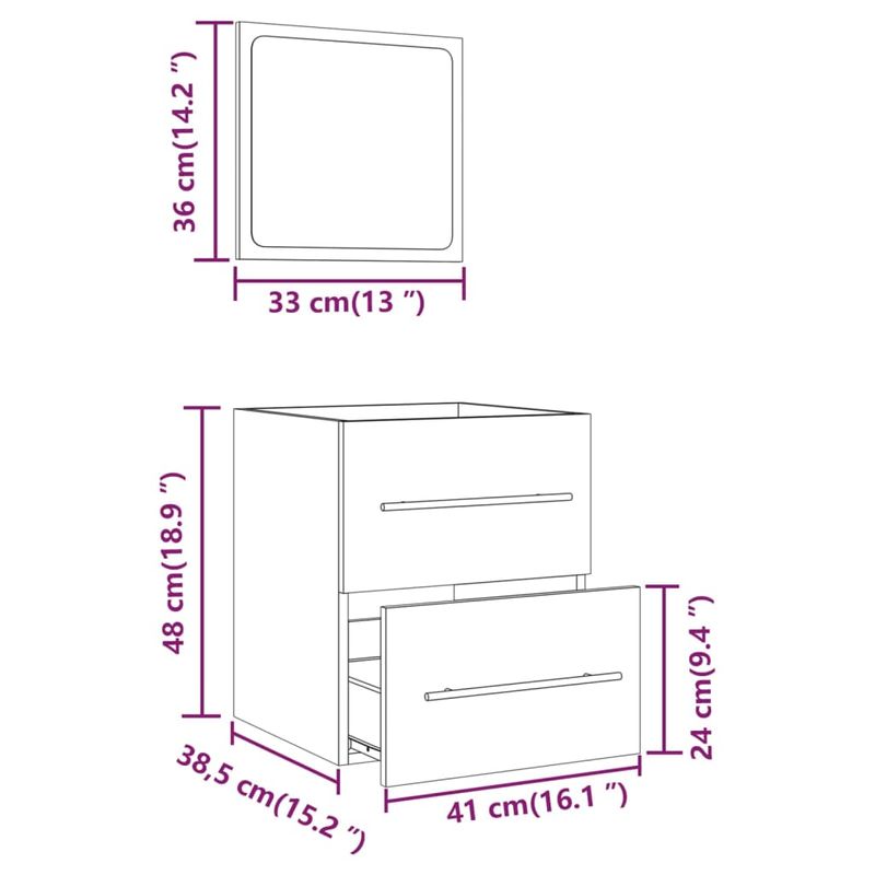 Casa si Gradina - Mobilier - Seturi de mobilier - Seturi baie - Dulap de baie cu oglinda, alb, 41x38,5x48 cm - Infinity.ro