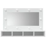 Casa si Gradina - Mobilier - Mobilier baie - Comode baie - Dulap cu oglinda si LED, alb, 90x31,5x62 cm - Infinity.ro