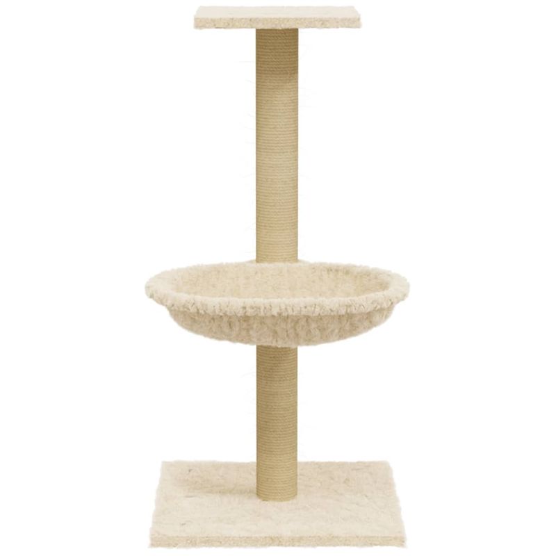 Petshop - Accesorii petshop - Jucarii animale - Ansambluri de joaca - Ansamblu de pisici cu stalp din funie de sisal, crem, 74 cm - Infinity.ro