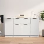 Casa si Gradina - Mobilier - Comode si corpuri - Comode - Servante, 3 piese, alb, lemn prelucrat - Infinity.ro