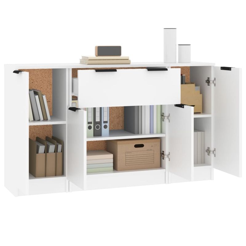 Casa si Gradina - Mobilier - Comode si corpuri - Comode - Servante, 3 piese, alb, lemn prelucrat - Infinity.ro