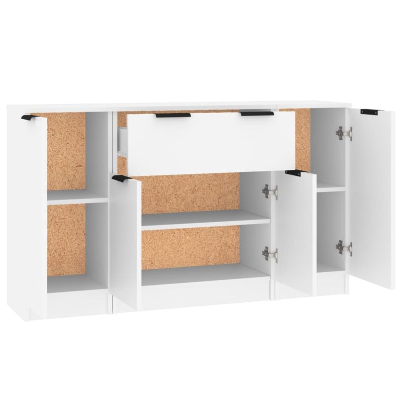 Casa si Gradina - Mobilier - Comode si corpuri - Comode - Servante, 3 piese, alb, lemn prelucrat - Infinity.ro