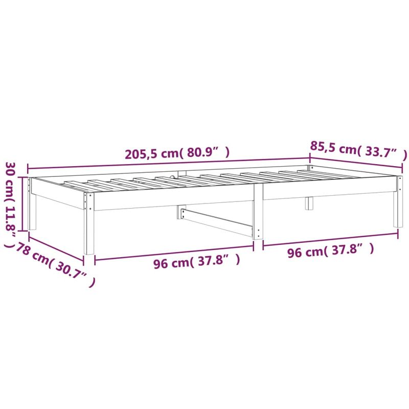 Casa si Gradina - Mobilier - Paturi si accesorii - Paturi - Pat de zi, alb, 80x200 cm, lemn masiv de pin - Infinity.ro