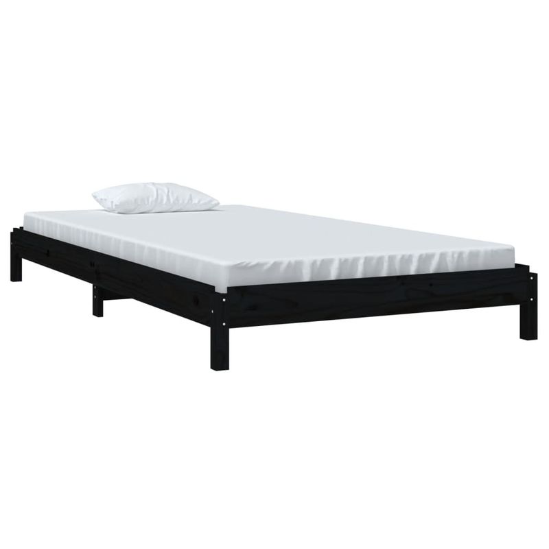 Casa si Gradina - Mobilier - Paturi si accesorii - Paturi - Pat stivuibil, negru, 80x200 cm, lemn masiv de pin - Infinity.ro