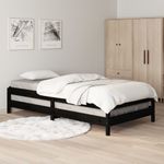 Casa si Gradina - Mobilier - Paturi si accesorii - Paturi - Pat stivuibil, negru, 80x200 cm, lemn masiv de pin - Infinity.ro