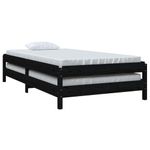 Casa si Gradina - Mobilier - Paturi si accesorii - Paturi - Pat stivuibil, negru, 80x200 cm, lemn masiv de pin - Infinity.ro