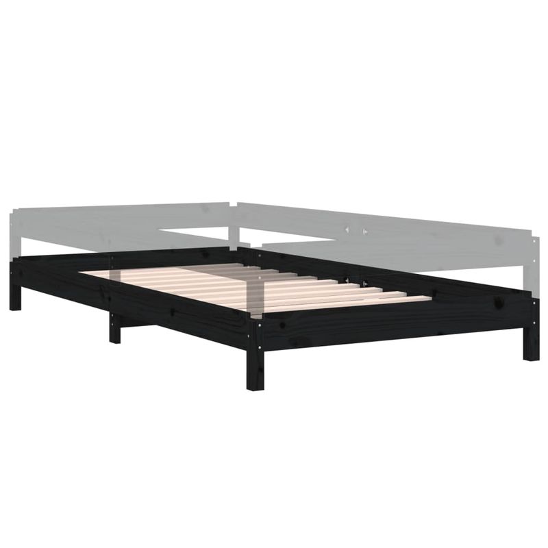 Casa si Gradina - Mobilier - Paturi si accesorii - Paturi - Pat stivuibil, negru, 80x200 cm, lemn masiv de pin - Infinity.ro