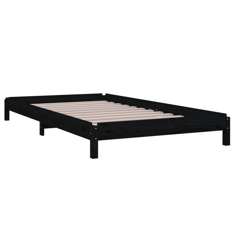 Casa si Gradina - Mobilier - Paturi si accesorii - Paturi - Pat stivuibil, negru, 80x200 cm, lemn masiv de pin - Infinity.ro