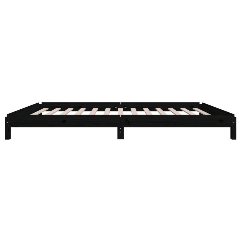 Casa si Gradina - Mobilier - Paturi si accesorii - Paturi - Pat stivuibil, negru, 80x200 cm, lemn masiv de pin - Infinity.ro