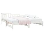 Casa si Gradina - Mobilier - Paturi si accesorii - Paturi - Pat de zi extensibil, alb, 2x(90x190) cm, lemn masiv de pin - Infinity.ro