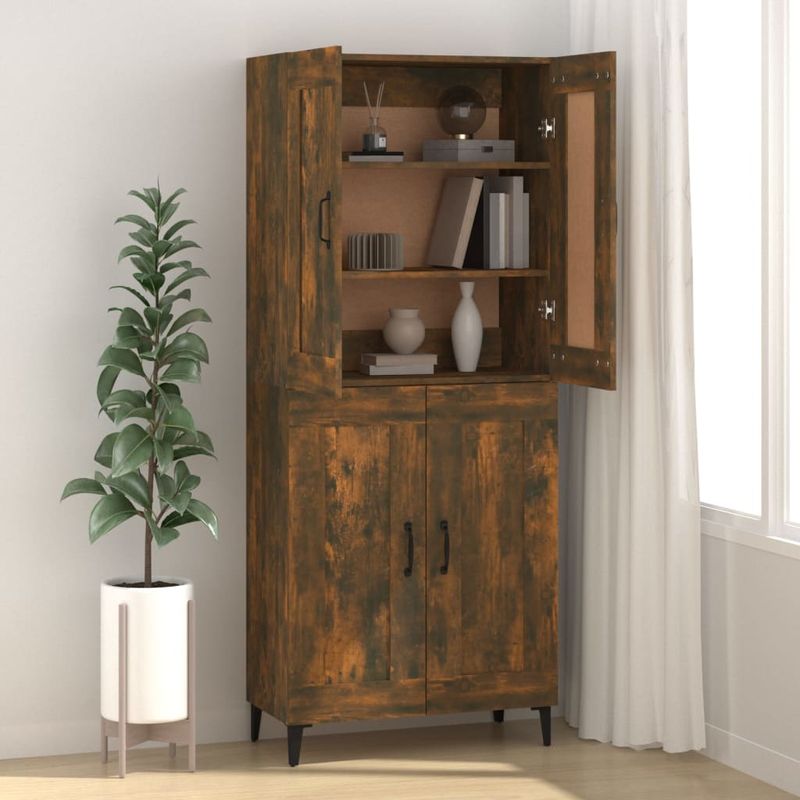 Casa si Gradina - Mobilier - Comode si corpuri - Comode - Servanta, stejar fumuriu, 69,5x34x90 cm, lemn compozit - Infinity.ro