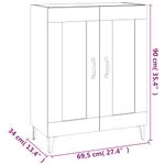 Casa si Gradina - Mobilier - Comode si corpuri - Comode - Servanta, stejar fumuriu, 69,5x34x90 cm, lemn compozit - Infinity.ro