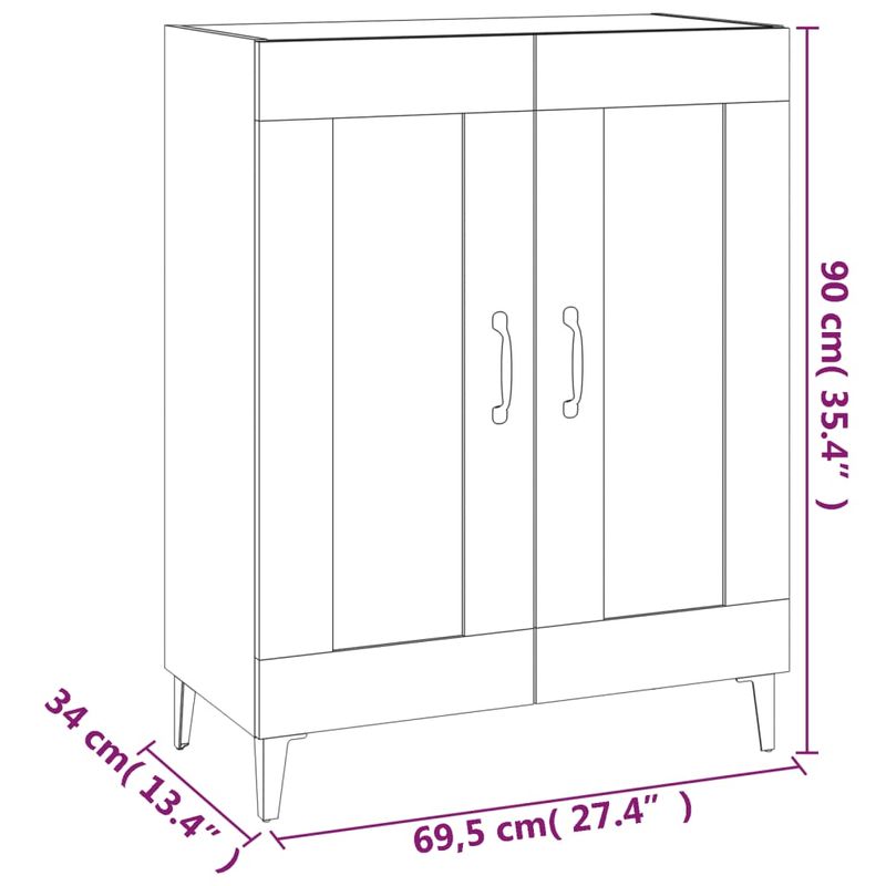 Casa si Gradina - Mobilier - Comode si corpuri - Comode - Servanta, stejar fumuriu, 69,5x34x90 cm, lemn compozit - Infinity.ro