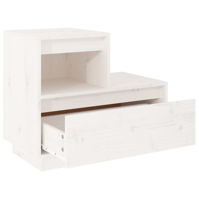 Casa si Gradina - Mobilier - Comode si corpuri - Noptiere - Noptiere, 2 buc., alb, 60x34x51 cm, lemn masiv de pin - Infinity.ro