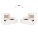 Casa si Gradina - Mobilier - Comode si corpuri - Noptiere - Noptiere, 2 buc., alb, 60x34x51 cm, lemn masiv de pin - Infinity.ro