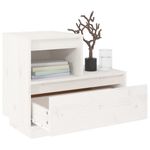 Casa si Gradina - Mobilier - Comode si corpuri - Noptiere - Noptiere, 2 buc., alb, 60x34x51 cm, lemn masiv de pin - Infinity.ro