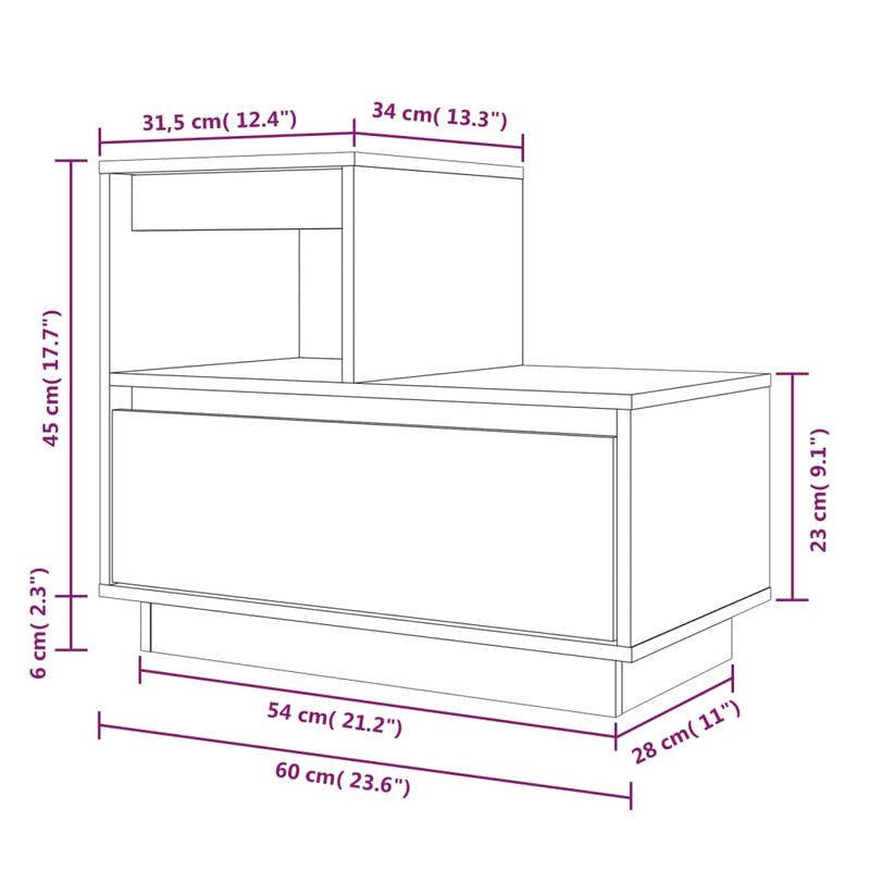 Casa si Gradina - Mobilier - Comode si corpuri - Noptiere - Noptiere, 2 buc., alb, 60x34x51 cm, lemn masiv de pin - Infinity.ro