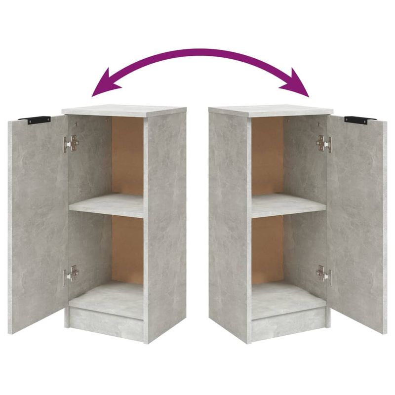 Casa si Gradina - Mobilier - Comode si corpuri - Comode - Servanta, 2 buc., gri beton, 30x30x70 cm, lemn compozit - Infinity.ro