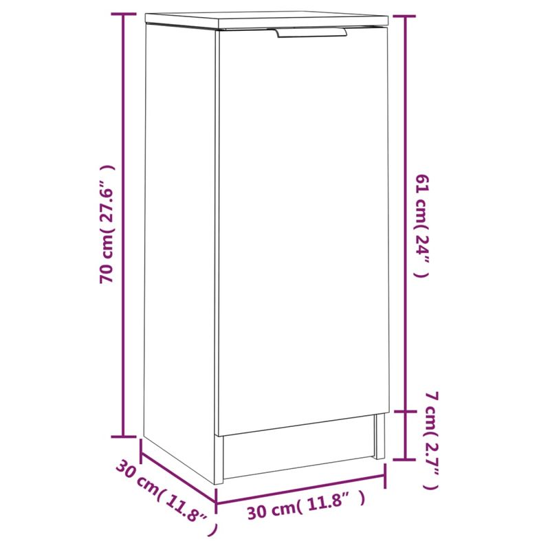 Casa si Gradina - Mobilier - Comode si corpuri - Comode - Servanta, 2 buc., gri beton, 30x30x70 cm, lemn compozit - Infinity.ro