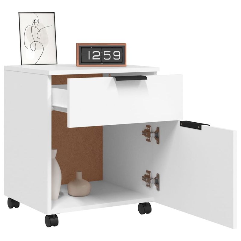 Casa si Gradina/Mobilier/Dulapuri si sifoniere/Dulapuri - Fiset mobil cu roti, alb, 45x38x54 cm, lemn prelucrat - Infinity.ro