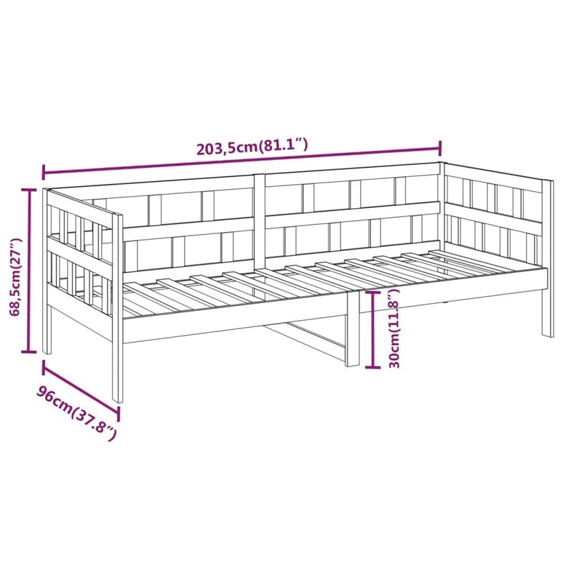 Casa si Gradina - Mobilier - Paturi si accesorii - Paturi - Pat de zi, 90x200 cm, lemn masiv de pin - Infinity.ro