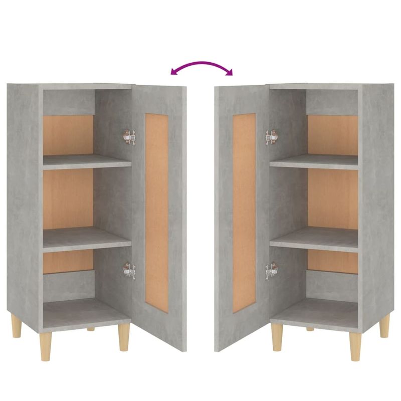 Casa si Gradina - Mobilier - Comode si corpuri - Comode - Servanta, gri beton, 34,5x34x90 cm, lemn compozit - Infinity.ro