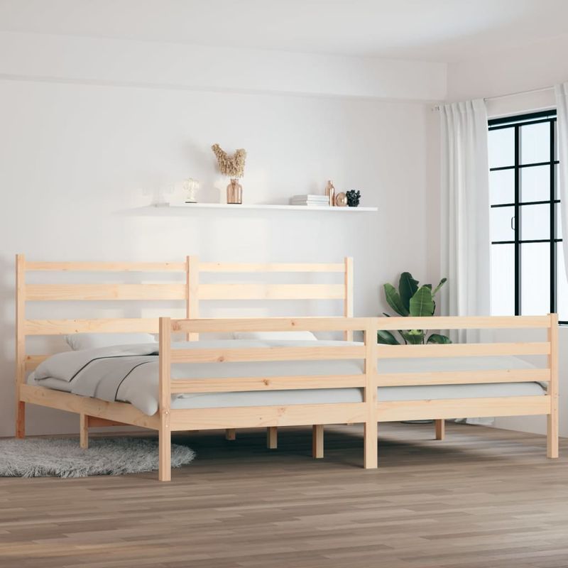 Casa si Gradina - Mobilier - Paturi si accesorii - Paturi - Cadru de pat mic single, 200x200 cm, lemn masiv de pin - Infinity.ro
