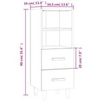 Casa si Gradina - Mobilier - Comode si corpuri - Comode - Servanta, gri sonoma, 34,5x34x90 cm, lemn compozit - Infinity.ro