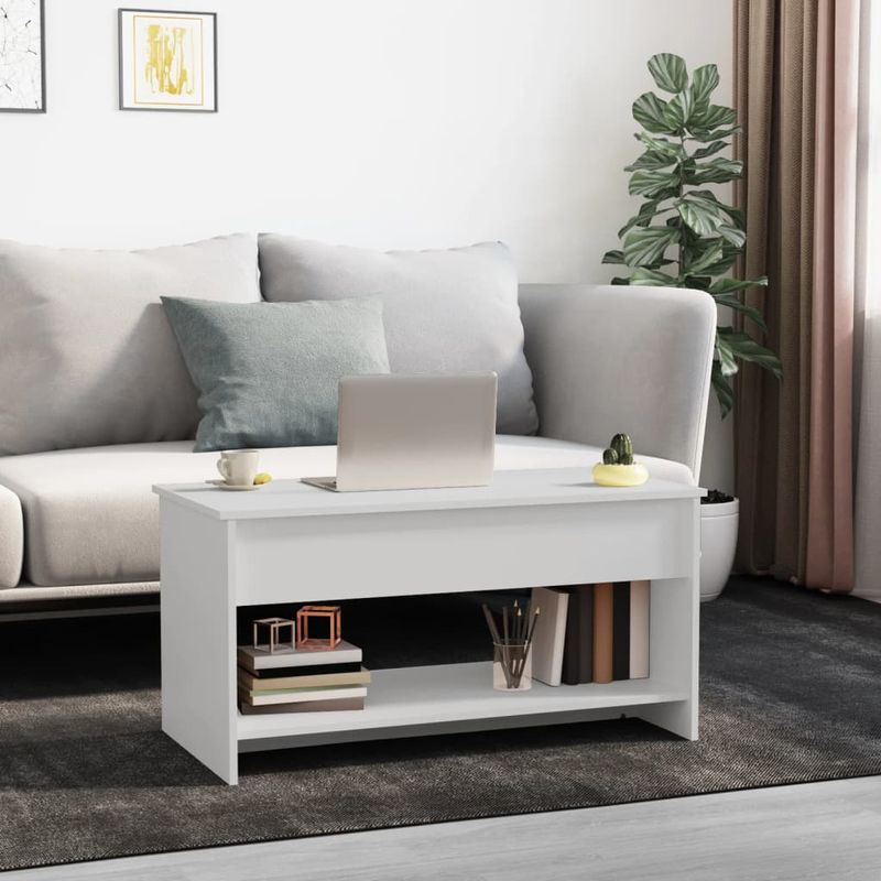 Casa si Gradina - Mobilier - Mese si birouri - Masute de cafea - Masuta de cafea, alb, 102x50x52,5 cm, lemn prelucrat, mărime 102x50x52.5 cm - Infinity.ro