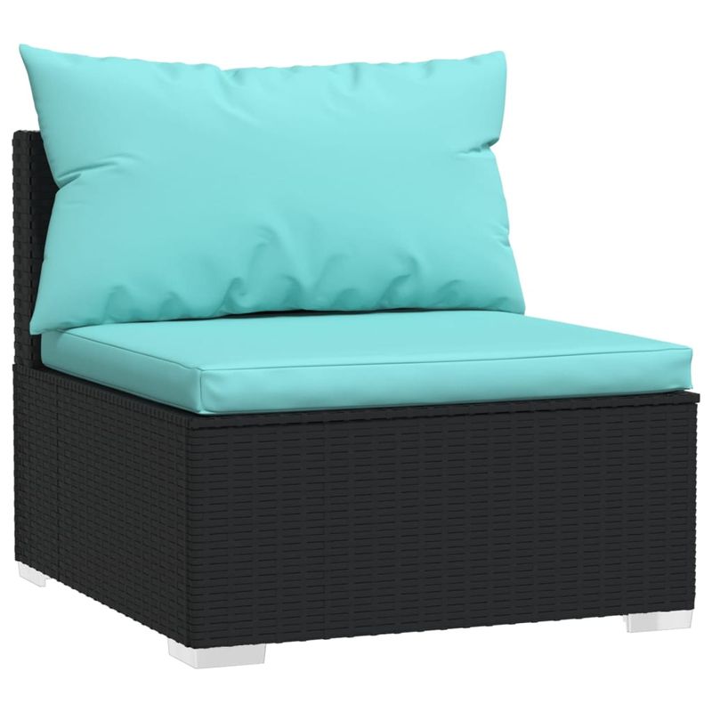 Casa si Gradina - Gradina si terasa - Mobilier exterior - Seturi mobila gradina - Set mobilier de gradina cu perne, 8 piese, negru, poliratan - Infinity.ro