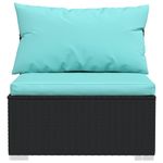 Casa si Gradina - Gradina si terasa - Mobilier exterior - Seturi mobila gradina - Set mobilier de gradina cu perne, 8 piese, negru, poliratan - Infinity.ro