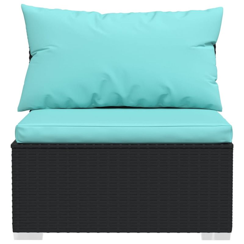 Casa si Gradina - Gradina si terasa - Mobilier exterior - Seturi mobila gradina - Set mobilier de gradina cu perne, 8 piese, negru, poliratan - Infinity.ro