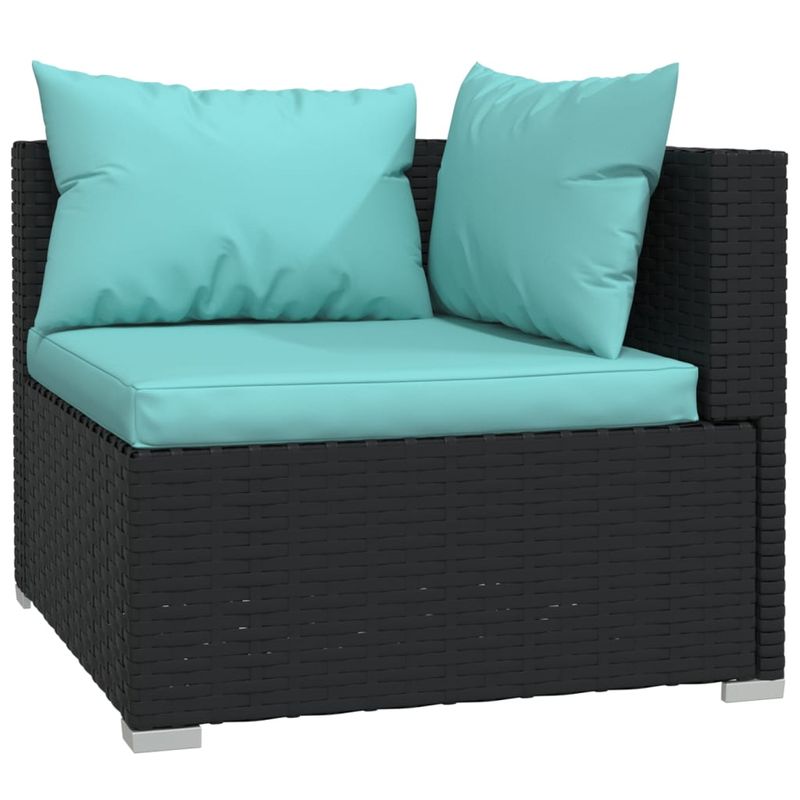 Casa si Gradina - Gradina si terasa - Mobilier exterior - Seturi mobila gradina - Set mobilier de gradina cu perne, 8 piese, negru, poliratan - Infinity.ro