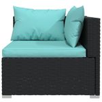 Casa si Gradina - Gradina si terasa - Mobilier exterior - Seturi mobila gradina - Set mobilier de gradina cu perne, 8 piese, negru, poliratan - Infinity.ro