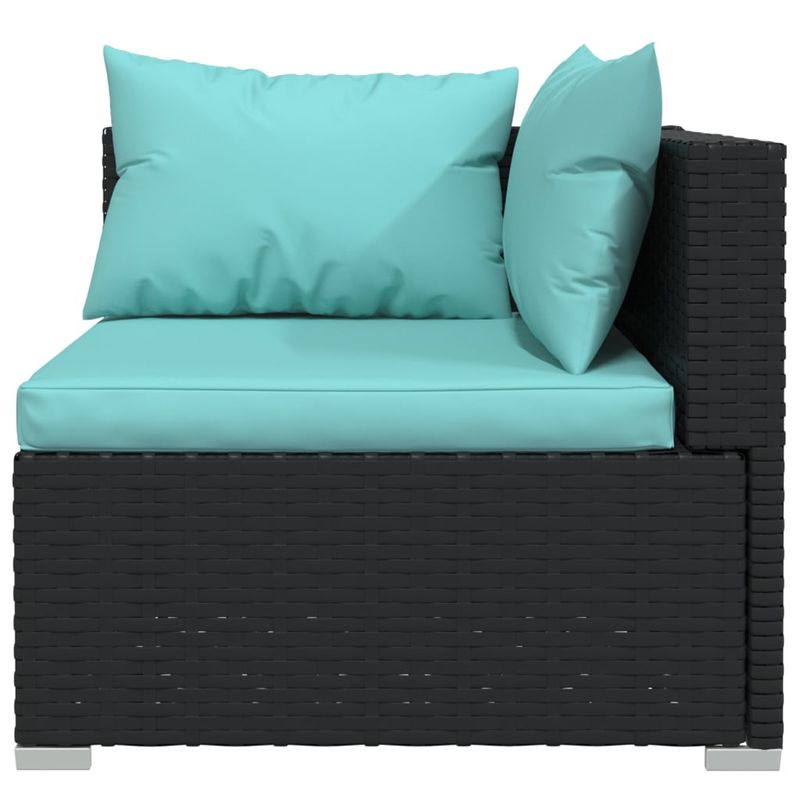 Casa si Gradina - Gradina si terasa - Mobilier exterior - Seturi mobila gradina - Set mobilier de gradina cu perne, 8 piese, negru, poliratan - Infinity.ro